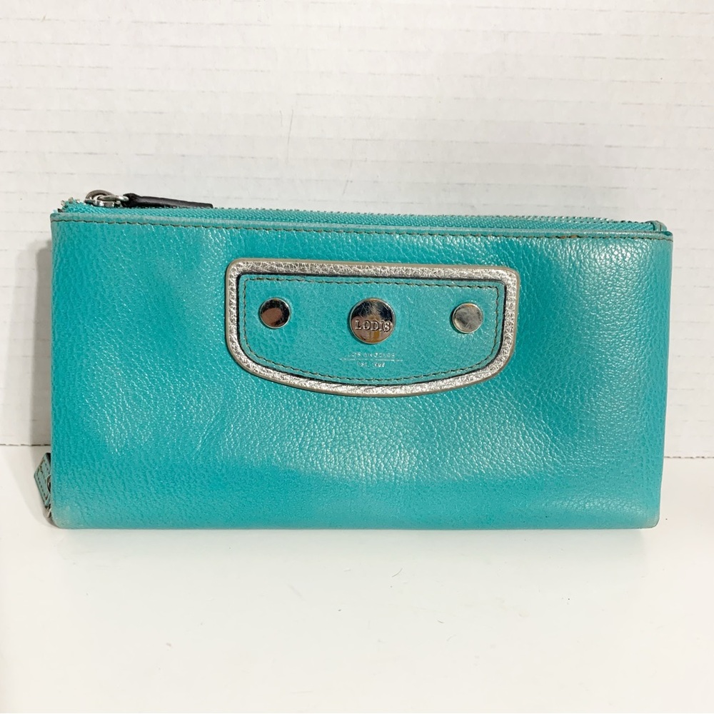 Lodis Under Lock & Key RFID Fabric Lined Zip Around Wallet Not Sure of Material